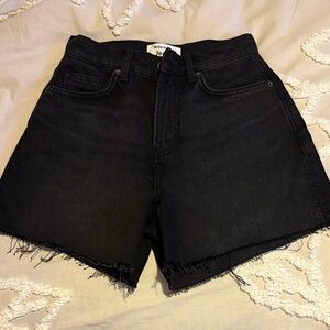Reformation Wilder High Rise Jean Shorts  Black Denim Size 24 NWOT